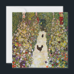 Invitación Gustav Klimt - Camino de jardín con pollos<br><div class="desc">Camino de jardín con pollos - Gustav Klimt,  Petróleo en lienzo,  1916</div>