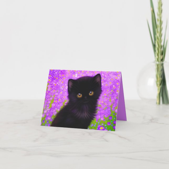 Invitación Gustav Klimt Cat (Anverso)