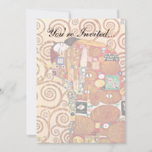Invitación Gustav Klimt - El abrazo - Pintura Bella Artes