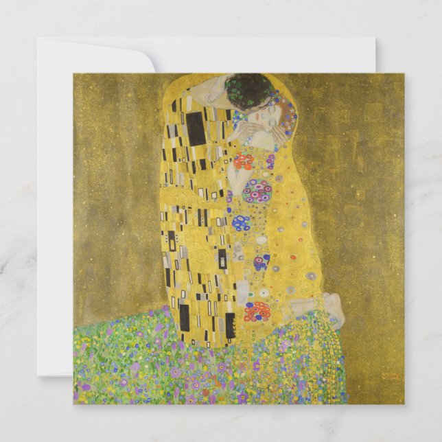 Invitación Gustav Klimt - El beso (Anverso)