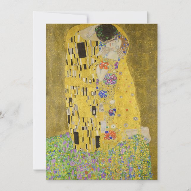 Invitación Gustav Klimt - El beso (Anverso)