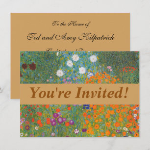 Invitación Gustav Klimt Flor Jardín Naturaleza