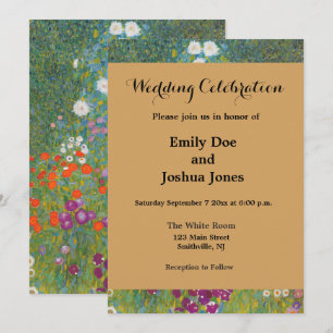 Invitación Gustav Klimt Flor Jardín Naturaleza