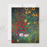 Invitación Gustav Klimt Flower Garden<br><div class="desc">Tarjeta con la pintura al óleo de Gustav Klimt en el Farm Garden con Sunflowers (1907). Un bonito jardín de girasoles y exquisitos flores azules,  rojas,  violetas,  rosas y blancas. Un gran regalo para los amantes del arte Art Nouveau y austriaco.</div>