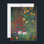 Invitación Gustav Klimt Flower Garden<br><div class="desc">Tarjeta con la pintura al óleo de Gustav Klimt en el Farm Garden con Sunflowers (1907). Un bonito jardín de girasoles y exquisitos flores azules,  rojas,  violetas,  rosas y blancas. Un gran regalo para los amantes del arte Art Nouveau y austriaco.</div>