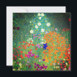 Invitación Gustav Klimt Flower Garden<br><div class="desc">Tarjeta con la pintura al óleo del jardín de flores de Gustav Klimt (1906). Un bonito jardín de flores moradas,  rojas,  blancas,  azules y naranjas. Un gran regalo para los amantes del arte Art Nouveau y austriaco.</div>