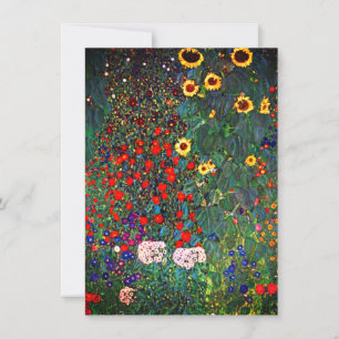Invitación Gustav Klimt Flower Garden