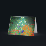 Invitación Gustav Klimt Flower Garden<br><div class="desc">Tarjeta con la pintura al óleo del jardín de flores de Gustav Klimt (1906). Un bonito jardín de flores moradas,  rojas,  blancas,  azules y naranjas. Un gran regalo para los amantes del arte Art Nouveau y austriaco.</div>