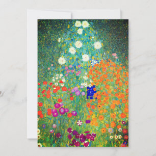 Invitación Gustav Klimt Flower Garden