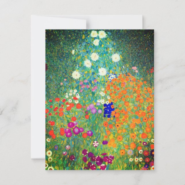 Invitación Gustav Klimt Flower Garden (Anverso)