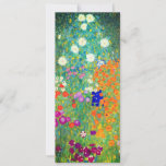 Invitación Gustav Klimt Flower Garden<br><div class="desc">Tarjeta con la pintura al óleo del jardín de flores de Gustav Klimt (1906). Un bonito jardín de flores moradas,  rojas,  blancas,  azules y naranjas. Un gran regalo para los amantes del arte Art Nouveau y austriaco.</div>