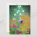 Invitación Gustav Klimt Flower Garden<br><div class="desc">Tarjeta con la pintura al óleo del jardín de flores de Gustav Klimt (1906). Un bonito jardín de flores moradas,  rojas,  blancas,  azules y naranjas. Un gran regalo para los amantes del arte Art Nouveau y austriaco.</div>