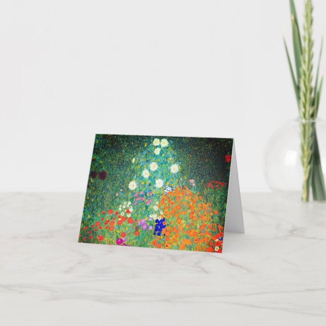 Invitación Gustav Klimt Flower Garden (Anverso)