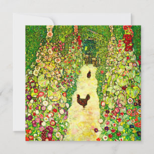Invitación Gustav Klimt Garden con pollos