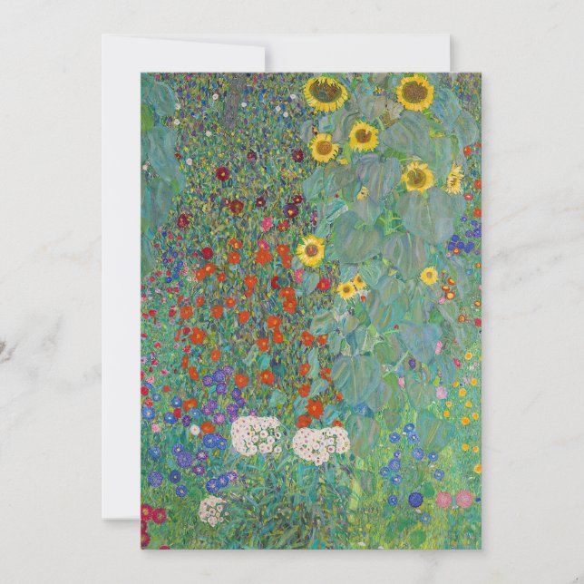 Invitación Gustav Klimt - Jardín de campo con girasoles (Anverso)