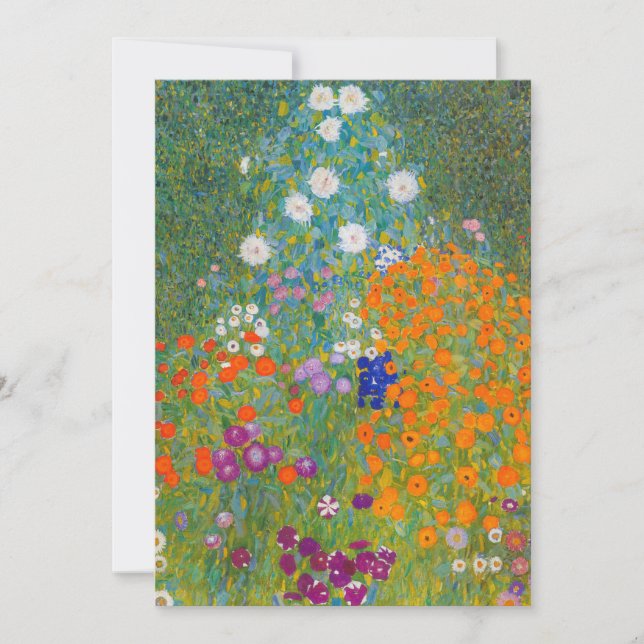 Invitación Gustav Klimt - Jardín de flores (Anverso)
