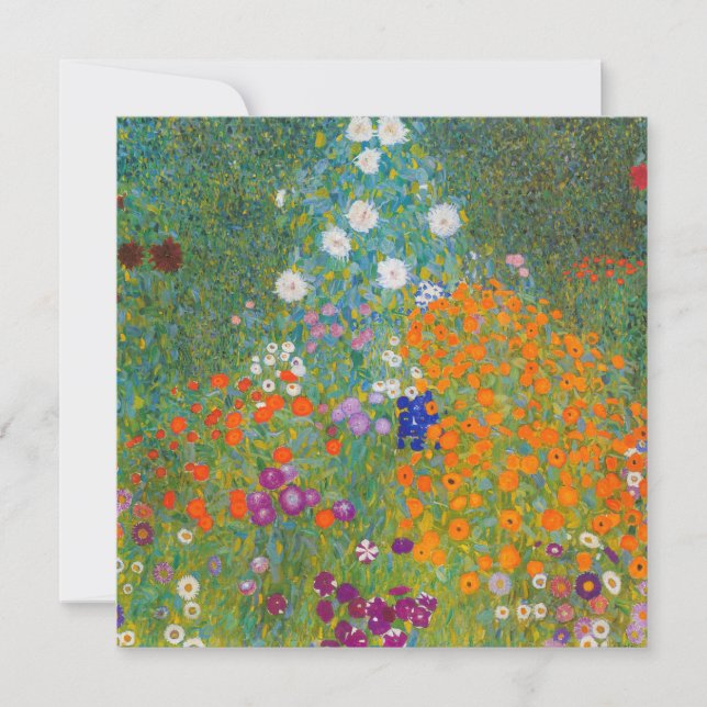 Invitación Gustav Klimt - Jardín de flores (Anverso)