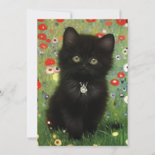 Invitación Gustav Klimt Kitten