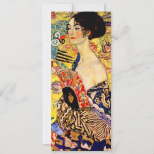 Invitación Gustav Klimt Lady con ventilador