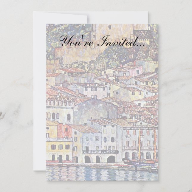 Invitación Gustav Klimt - Malcesine en el lago Garda Italia (Anverso)