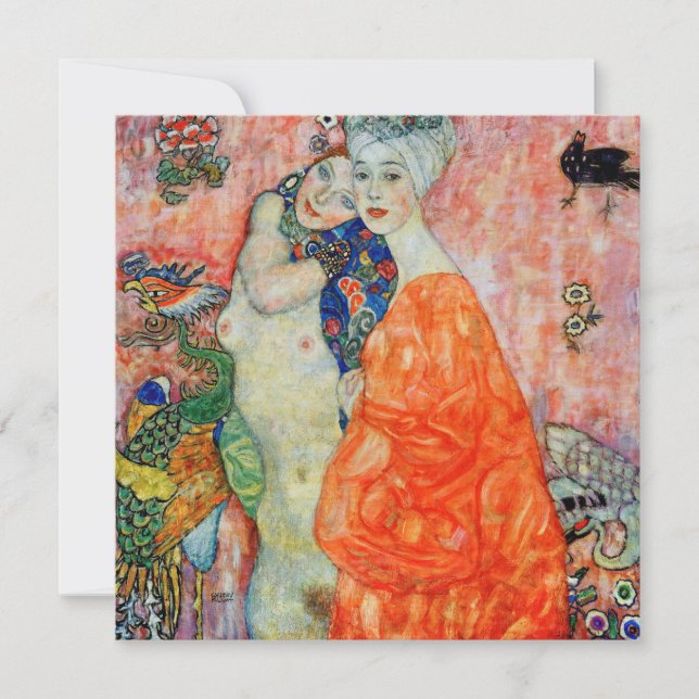 Invitación Gustav Klimt - Mujeres amigas (Anverso)