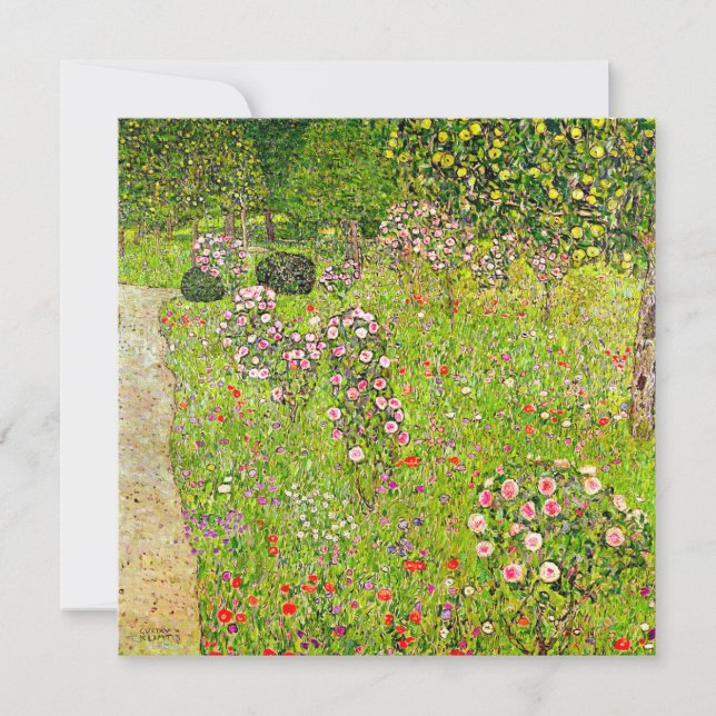 Invitación Gustav Klimt Orchard con Rosas (Anverso)