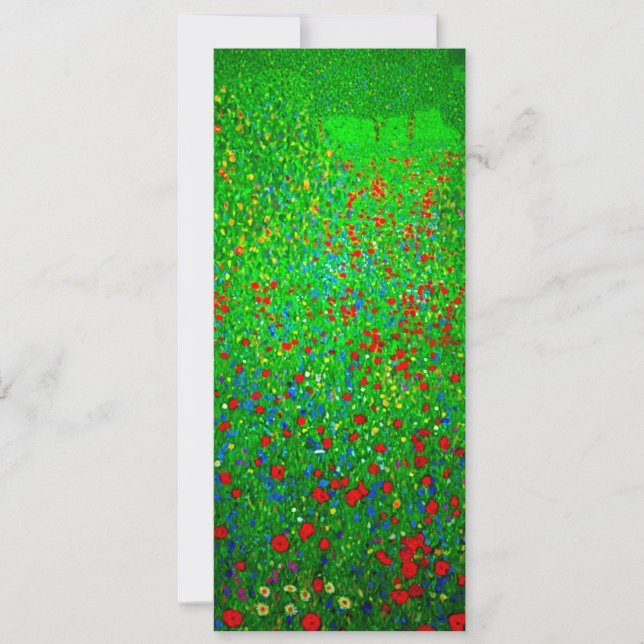 Invitación Gustav Klimt Poppy Field (Anverso)