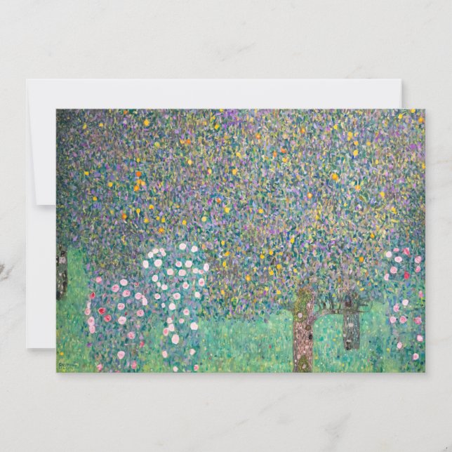 Invitación Gustav Klimt - Rosebushes bajo los árboles (Anverso)