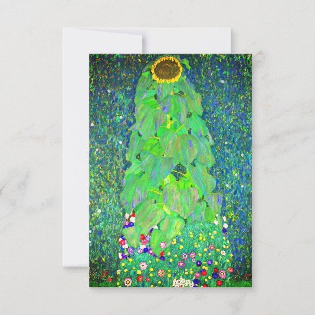 Invitación Gustav Klimt Sunflower (Anverso)