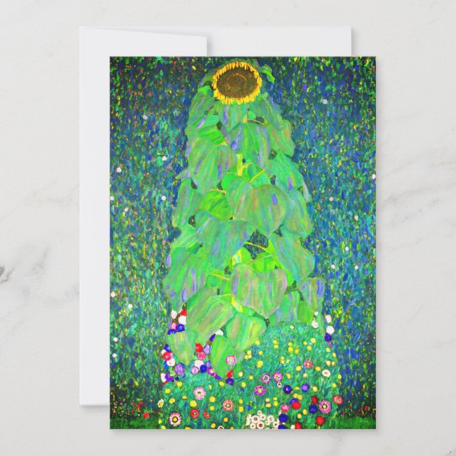 Invitación Gustav Klimt Sunflower (Anverso)