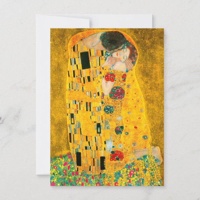 Invitación Gustav Klimt The Kiss (Anverso)