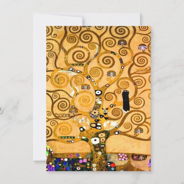 Invitación Gustav Klimt Tree of Life (Anverso)
