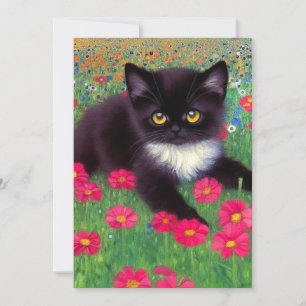 Invitación Gustav Klimt Tuxedo Cat