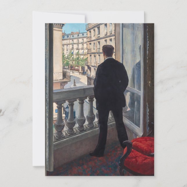 Invitación Gustave Caillebotte - Joven en su ventana (Anverso)
