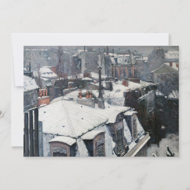 Invitación Gustave Caillebotte - Tejados bajo la nieve (Anverso)