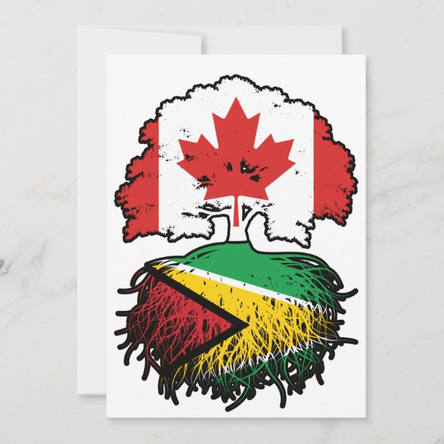 Invitación Guyana Guyanesa Canadá canadiense árbol roba bande (Anverso)