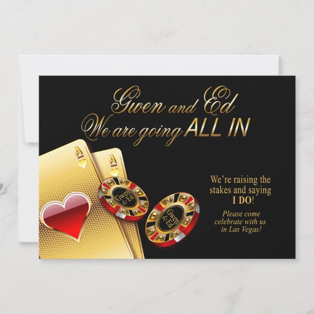 Invitación Gwen ALL IN Casino Boda PEDIR 4 NOMBRES EN CHIPS (Anverso)