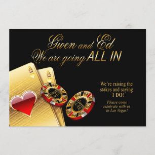 Invitación Gwen ALL IN Casino Boda PEDIR 4 NOMBRES EN CHIPS