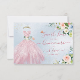 Invitación H2 Esparkling Rosa Quinceanera Vestido Guardar Fec
