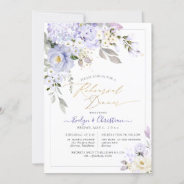 Invitación H2 Morado Hidrangea Crema Rosas Ensayo Cena