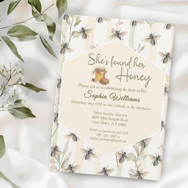Invitación Ha encontrado su ducha de novia de abejas melífera (Subido por el creador)