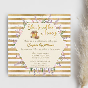 Invitación Ha encontrado su ducha de novia de rayas doradas d