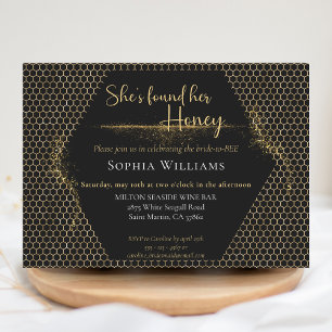 Invitación Ha encontrado su ducha de novia dorada de miel
