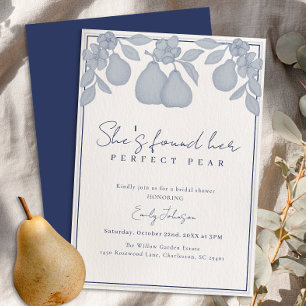 Invitación Ha encontrado su perfíz perfecto   Blue Bridal Sho