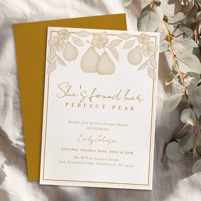 Invitación Ha encontrado su perfíz perfecto | Ducha de novia  (Perfect Pear Bridal Shower)