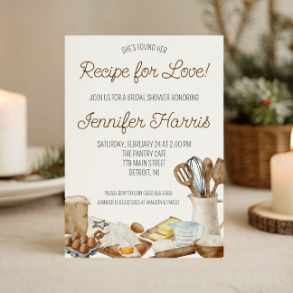 Invitación ¡Ha Encontrado su Receta para el Amor! Despedida d
