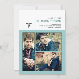 Invitación Ha sido enmarcado como Graduación Médica Caduceus
