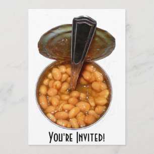 Invitación Habas cocidas en lata con la cuchara