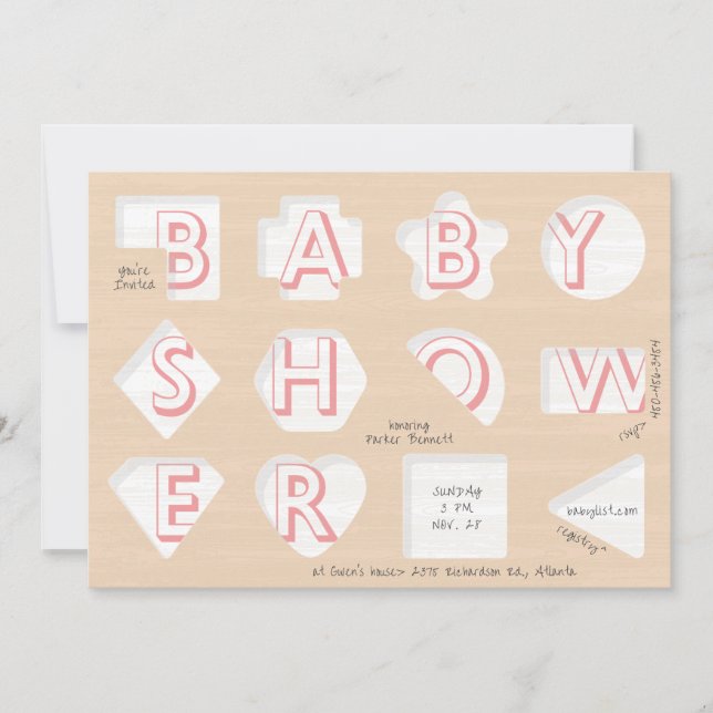 Invitación Habilidades de formas para bebés (Anverso)