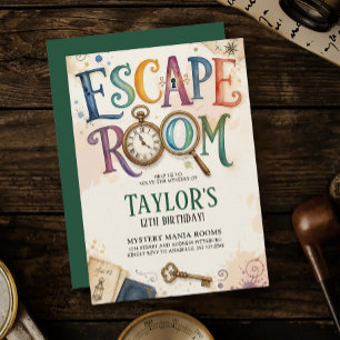 Invitación Habitación de Escape Misterioso de Rompecabezas Vi